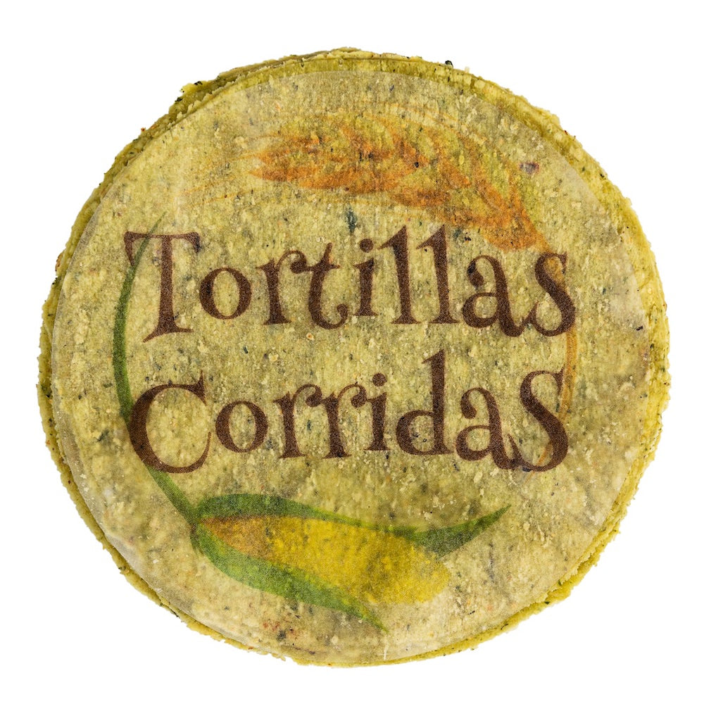 Tortillas de Maíz con Cilantro - 13 cm - Tortillas Corridas